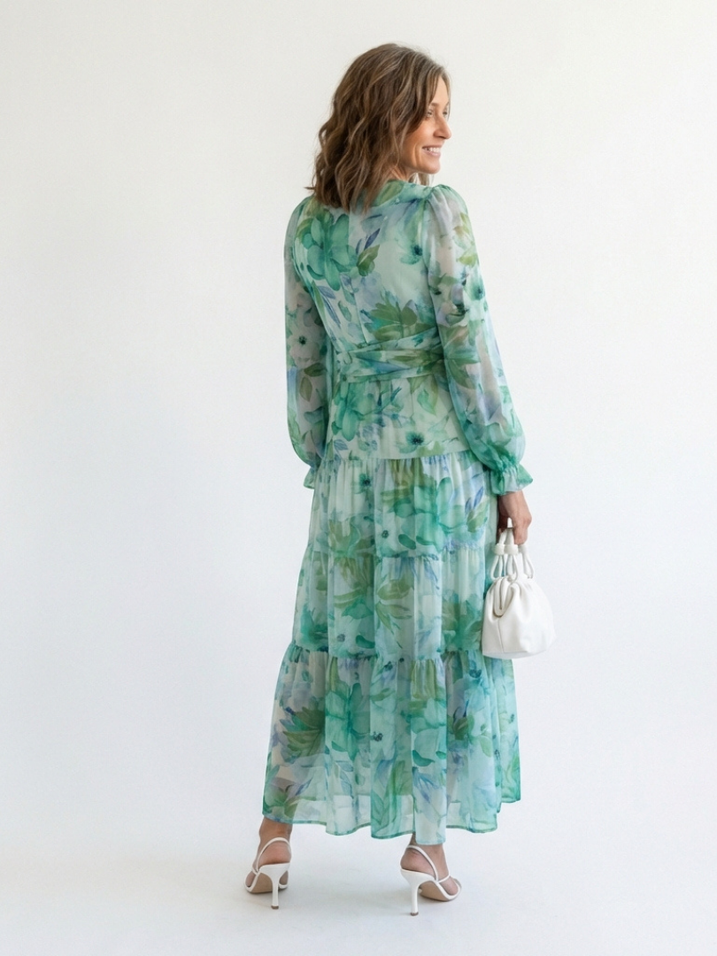 Althea Floral Maxi Dress – Long Sleeve Flowing Dress for Women