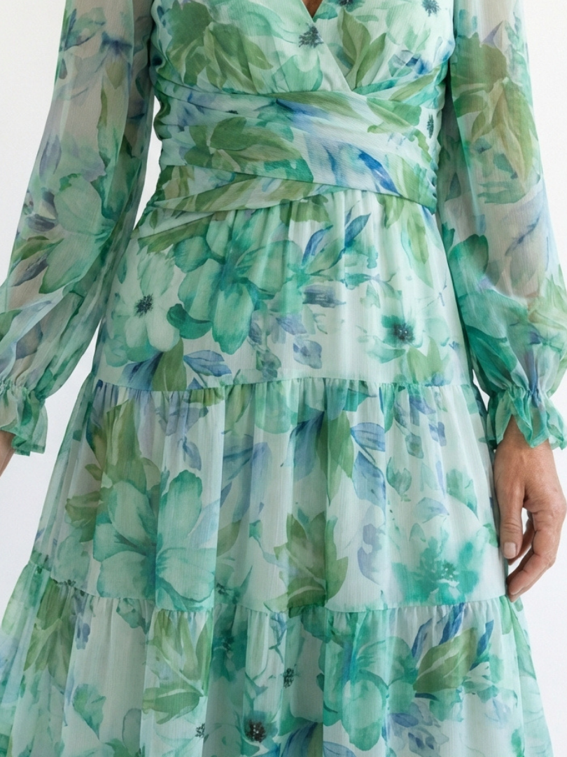 Althea Floral Maxi Dress – Long Sleeve Flowing Dress for Women