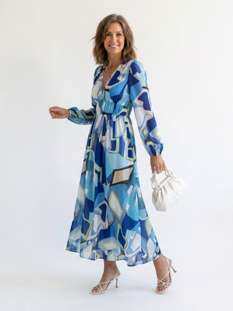 Althea Floral Maxi Dress – Long Sleeve Flowing Dress for Women