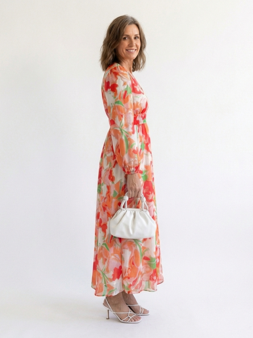Althea Floral Maxi Dress – Long Sleeve Flowing Dress for Women
