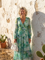 Althea Floral Maxi Dress – Long Sleeve Flowing Dress for Women