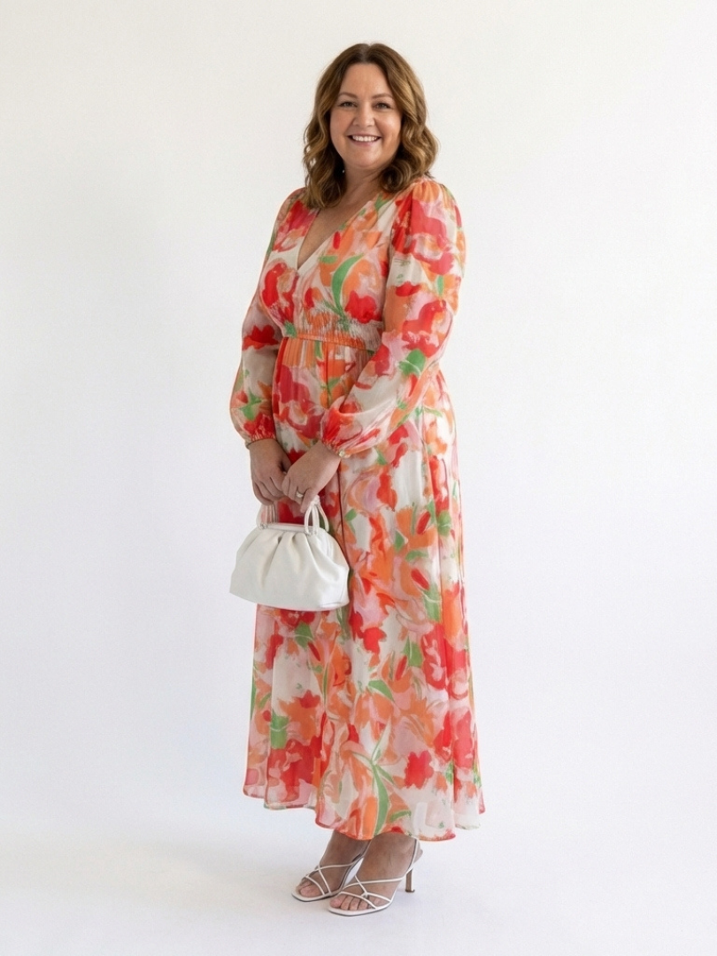 Althea Floral Maxi Dress – Long Sleeve Flowing Dress for Women