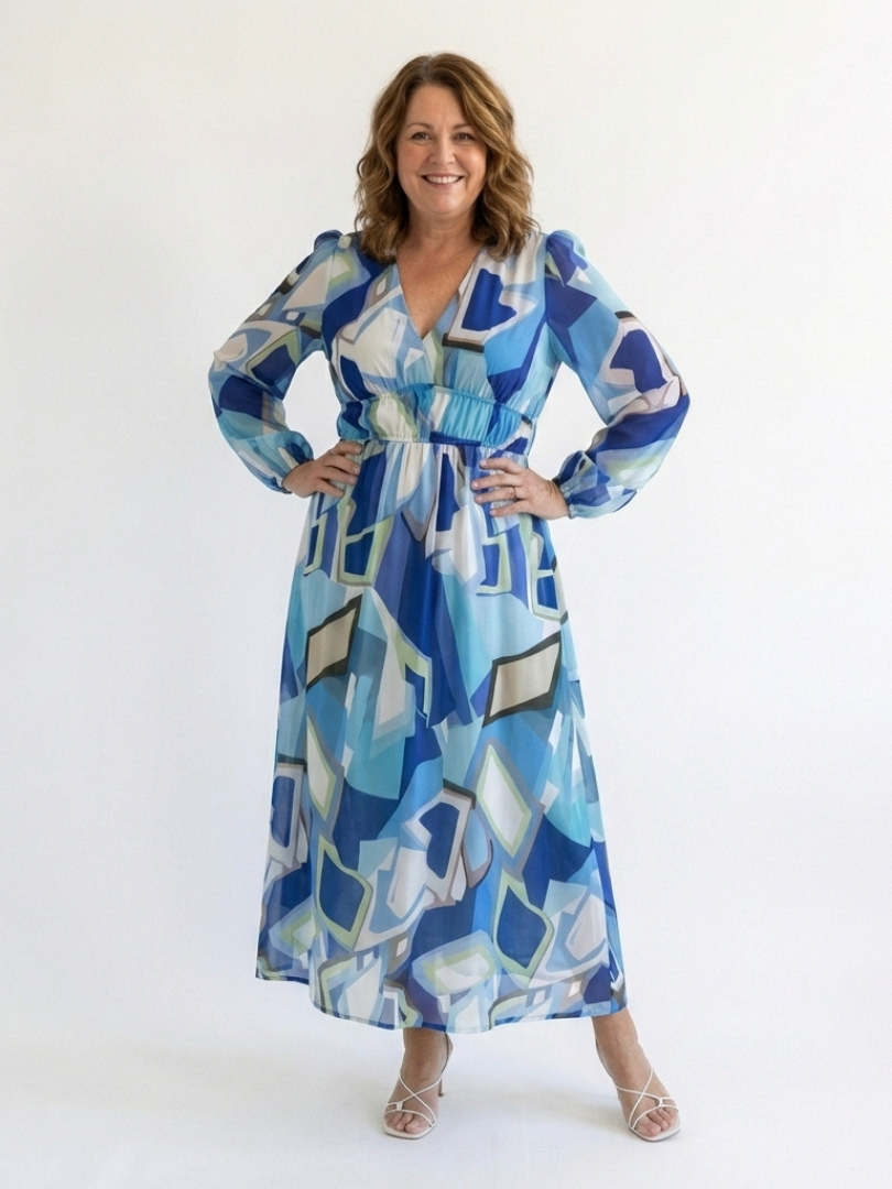 Althea Floral Maxi Dress – Long Sleeve Flowing Dress for Women