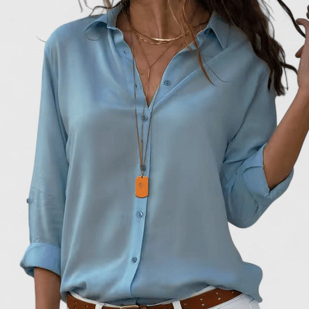 Women's Chiffon Blouse UK – Lightweight V-Neck Cardigan | The Odalys | Huna