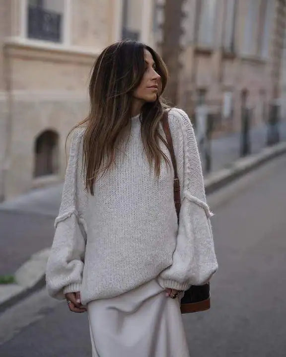 Women's Oversized Sweater UK – Soft Knitted Cozy Casual Top | The Merida | Huna