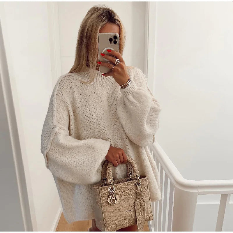Women's Oversized Sweater UK – Soft Knitted Cozy Casual Top | The Merida | Huna