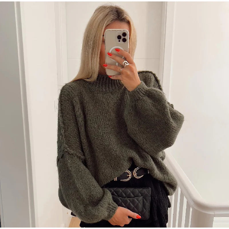 Women's Oversized Sweater UK – Soft Knitted Cozy Casual Top | The Merida | Huna